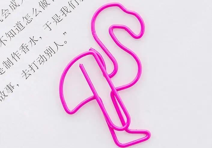 10 шт. Lytwtw's креативные офисные школьные принадлежности милый мультфильм Розовый фламинго животные скрепки