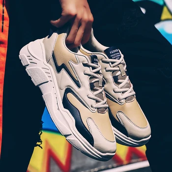 

Nine o'clock 2020 Autumn Men's Fashion Sneakers Breathable Lace-up Shoes Non-slip Wear-resisting Lightweight Male Footwear New