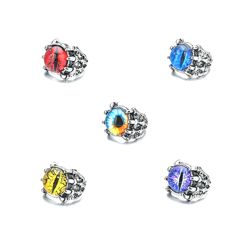 1piece Shine Ring Male Colorful Eyes Fashion Adjustable Geometry Shape Sharp Claw Rings Gothic Punk For Men Party Gift | Украшения и