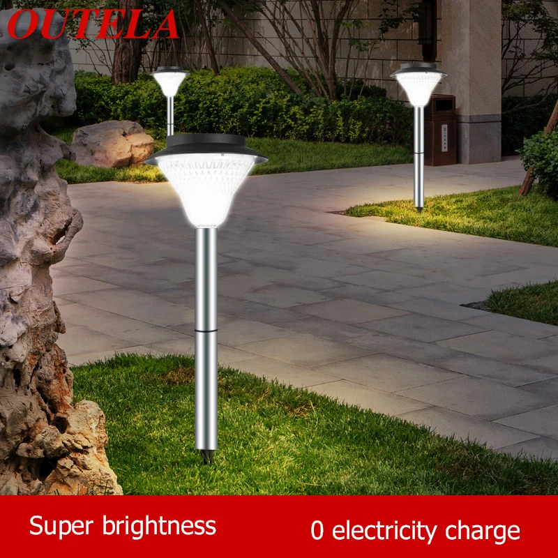 OUTELA Solar Light Contemporary Lawn Lamp LED Waterproof IP65 Outdoor Decorative For Courtyard Park  Garden contemporary art