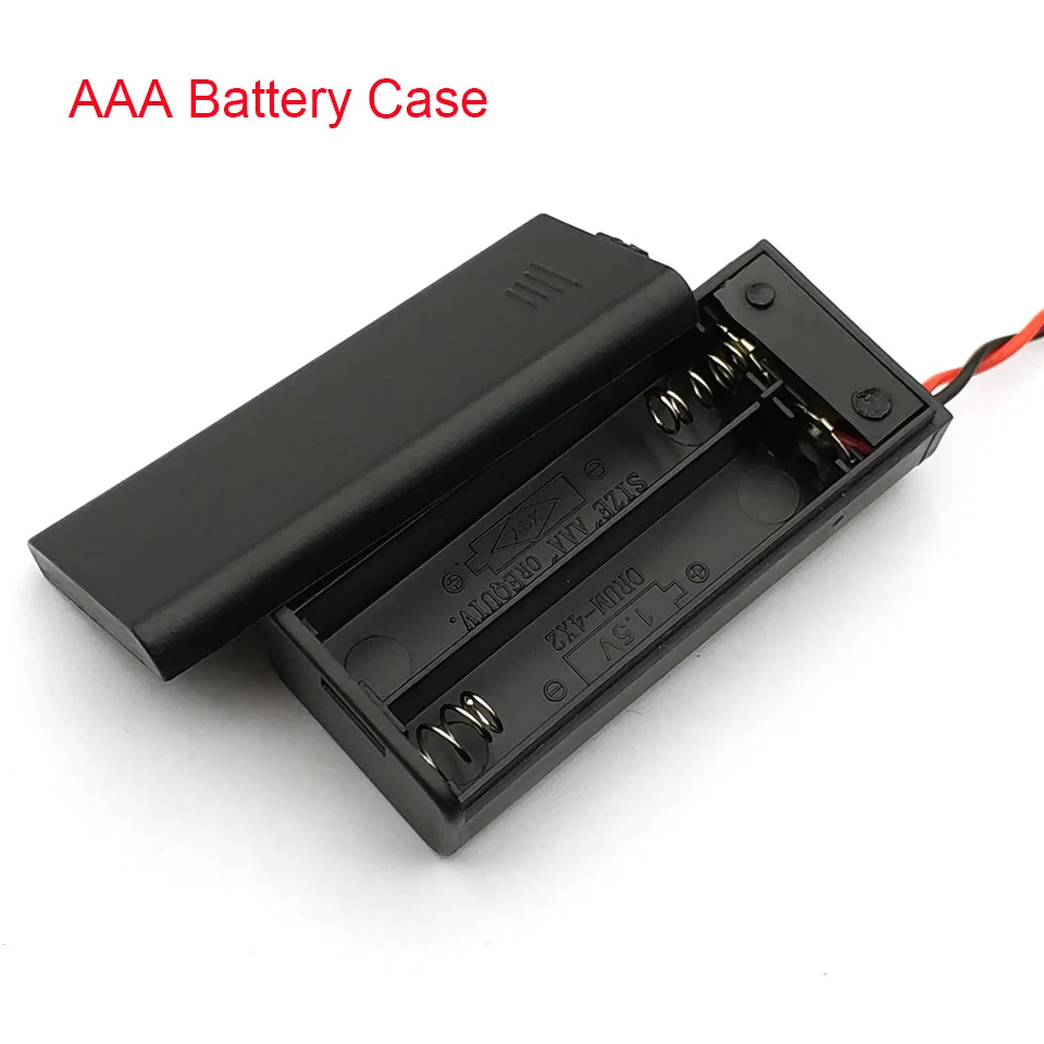 1Pcs AAA Battery Holder Case Box With Leads With ON/OFF Switch Cover 2
