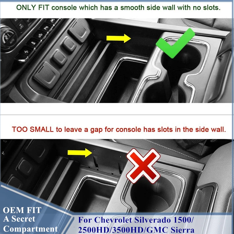 Для GMC Sierra 1500 2500HD 3500HD и Chevrolet Silverado 1500/2500 HD/3500 HD центральной консоли секретный отсек