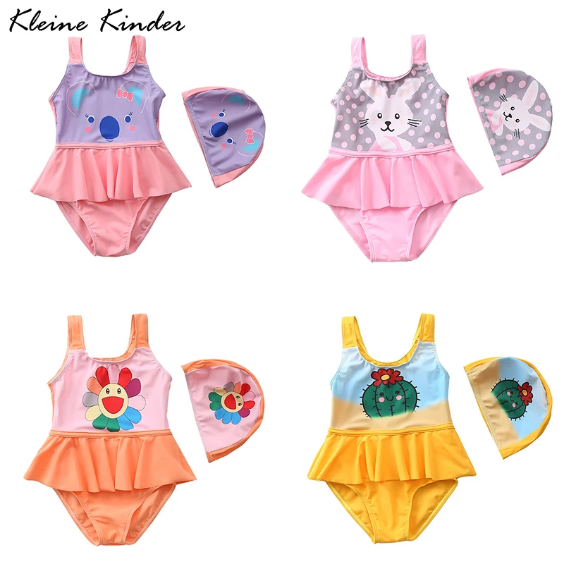 

Baby Swimwear Koala Cactus Print One Piece Swimsuit with Cap Infant Newborn Bathing Suit Toddler Swimming Wear Beach Clothes