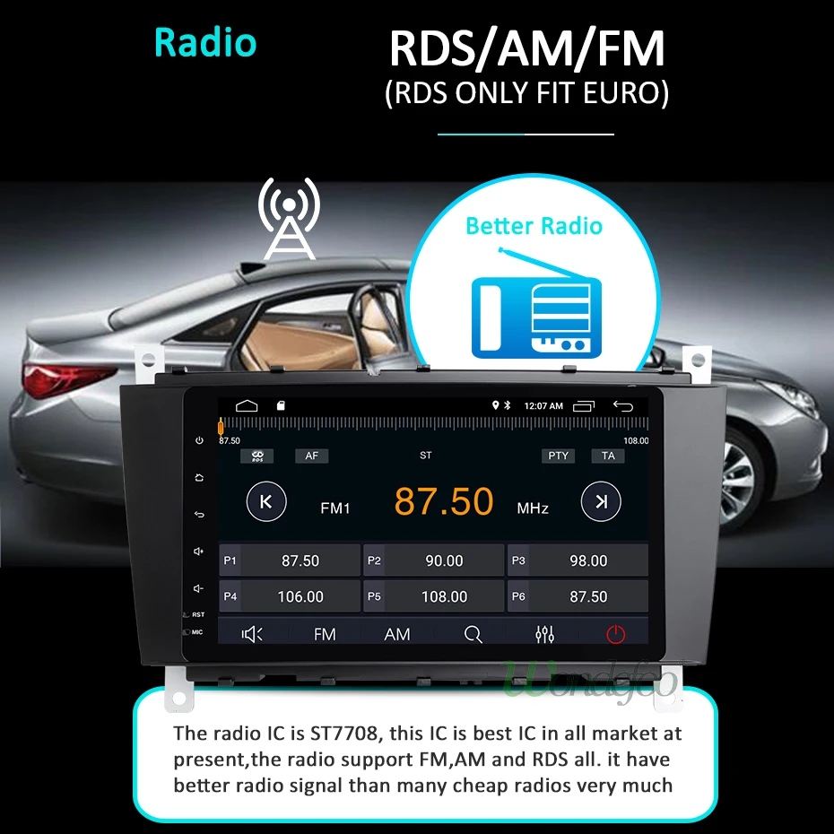 DSP Android 9 ips gps для Mercedes Benz C Class W203/W209/W219/W169/A160/C180/C200/C230/C240/C320/C350/CLK200/CLK22 без DVD Радио