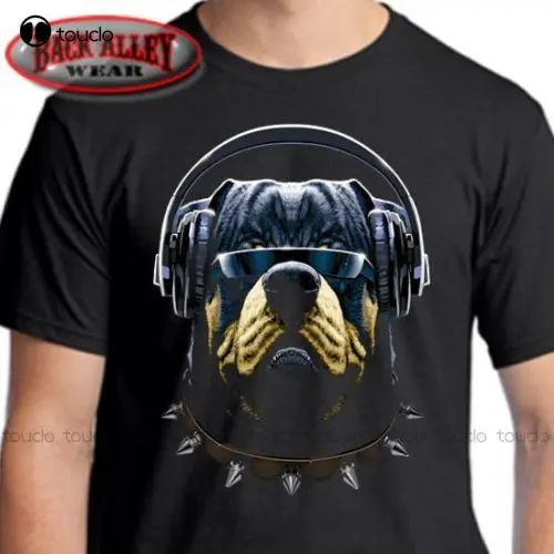 Футболка с наушниками Rottweiler крутая футболка для больших собак Новая летняя