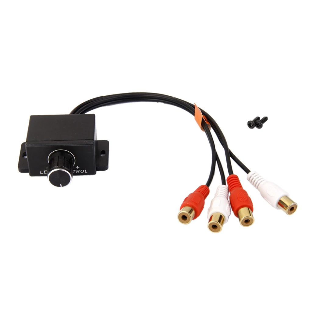Car Amplifier Bass Remote Level Volume Control Knob Stereo RCA Input&Output