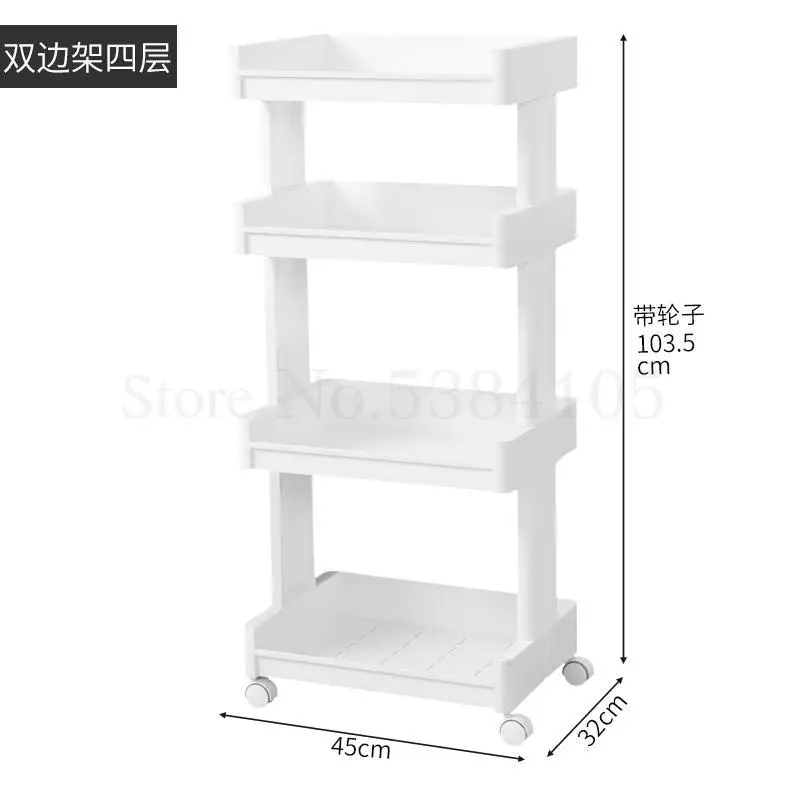 Trolley Rack Plastic Toilet Living Room Storage Rack Multi-layer Kitchen Movable Storage Rack Landing - Цвет: F