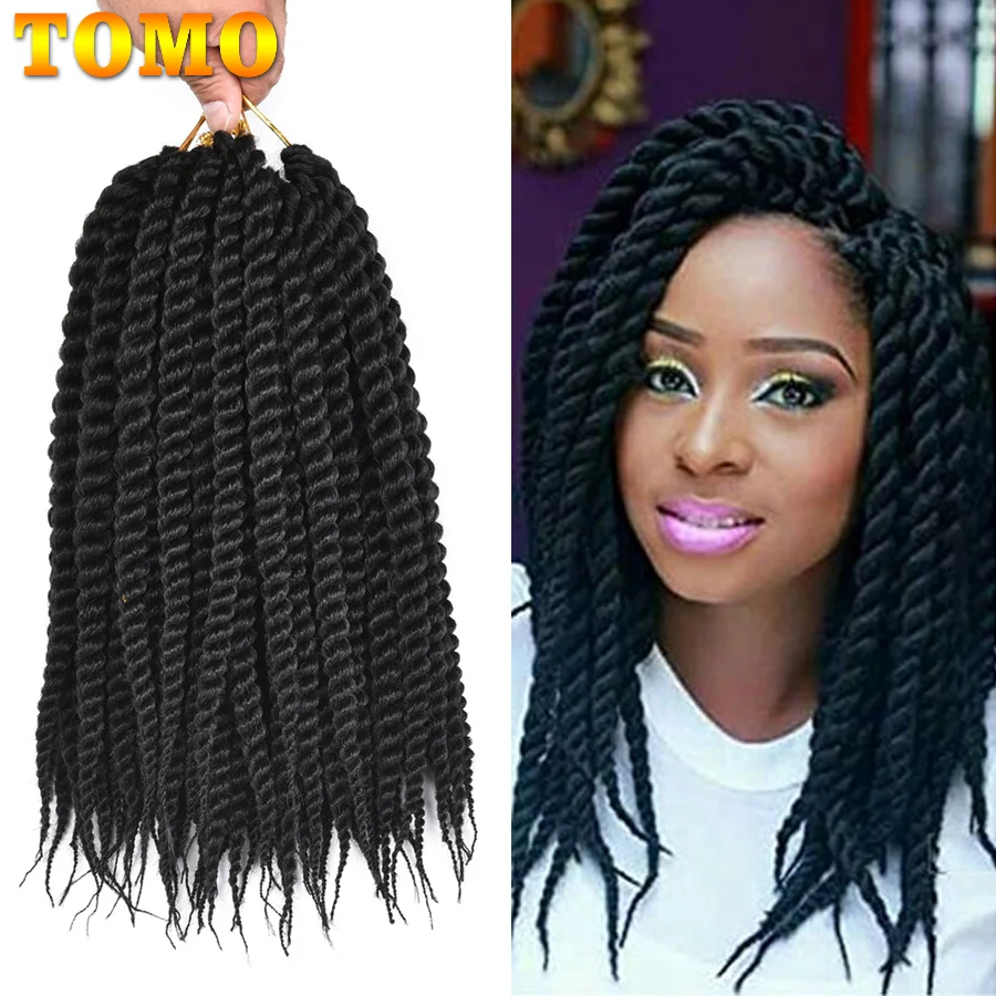 

TOMO 12" 18" Senegalese Twist Crochet Braids 12 Roots Ombre Synthetic Crochet Hair Braiding Hair Extensions Blonde Brown Red