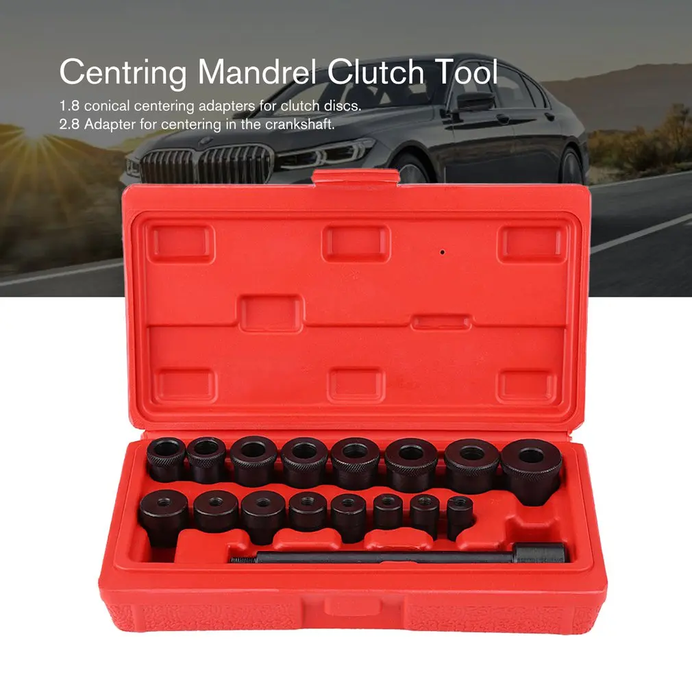17Pcs/set Metal Centring Mandrel Clutch Tool Clutch Installing Tool Coupling Spine Set Clutch Alignment Tool Kit Car Accessories