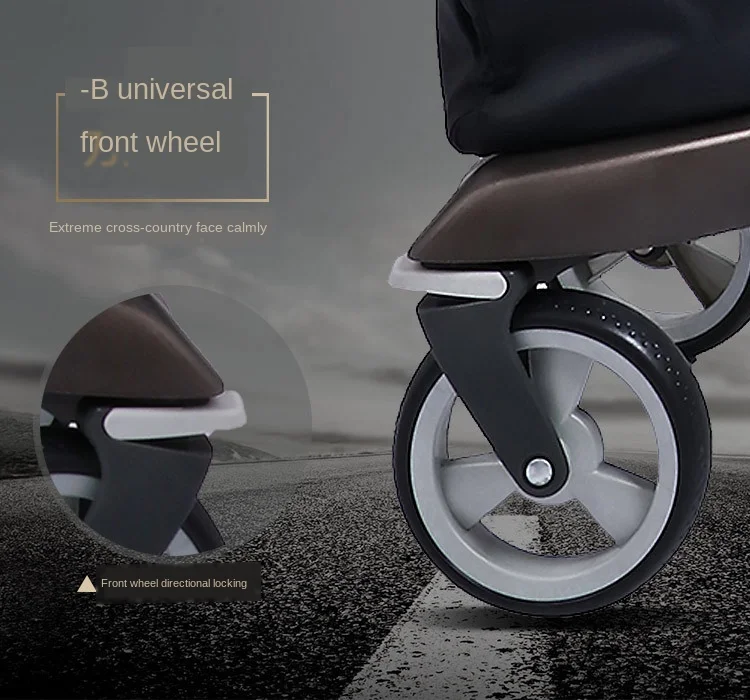 S High View Four Wheel Baby Stroller Can Sit and Lie In Luxurious Folding Two-way Shock Absorber for Children Baby Carriage