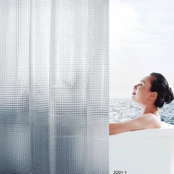 

Translucent Mosaic Shower Curtains Bathroom Curtain Odorless PEVA Thickened Bath Curtains Frosted Atmosphere Partition Curtain