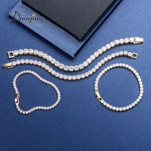 3UMeter Теннисный браслет со льдом из циркона цепочки в стиле хип-хоп CZ Кристалл Золотая нить шкатулка для браслетов застежка для женщин мужские ювелирные изделия