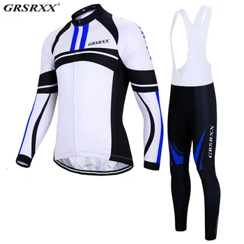 

GRSRXX Brand Long Sleeves Pro Bib Cycling Set Breathable MTB Bicycle Cycling Clothing Set Bike Clothes Maillot Ropa Ciclismo