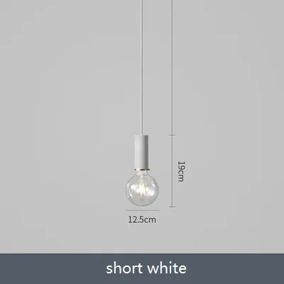 Short gray Простой Лофт Декор светодиодный подвесной светильник современный макарун железный подвесной светильник с одной головкой Домашний Светильник - Цвет корпуса: Short gray