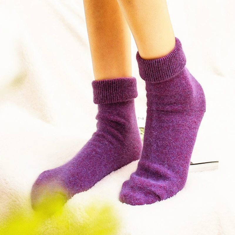 5 пар/лот, шерстяные носки для женщин, Осень-зима, плотные, высокое качество, Meias, повседневные, одноцветные, короткие носки, теплые, зимние носки, Calcetines