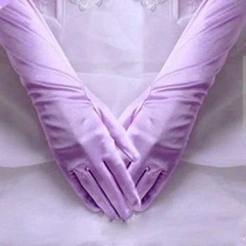 

Women Chic Long Gloves Stretch Halloween Satin Gloves Evening Party Prom Gloves
