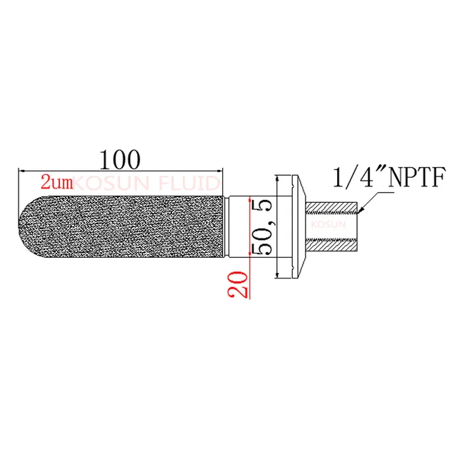 Stainless steel 2 micron  brewery Sintered Carbonation stone 1/2NPT BSP Tri clamp beer  carbonation stone / 2 3 5 um / aeration 4inch Short neck -8