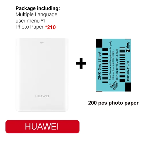 Huawei Карманный фотопринтер мобильный телефон фотопринтер мини фотопринтер DIY фотопринтеры - Цвет: HUAWEI 200pcs paper