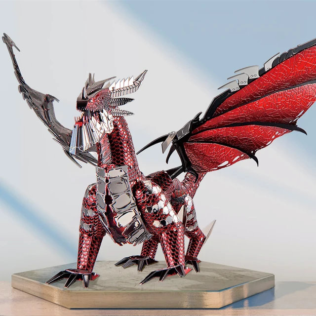 Piececool 3D Metal Puzzle The Black Dragon DIY Model Kits Assemble Jigsaw Toy Desktop Decoration GIFT For Adult  Kids 2