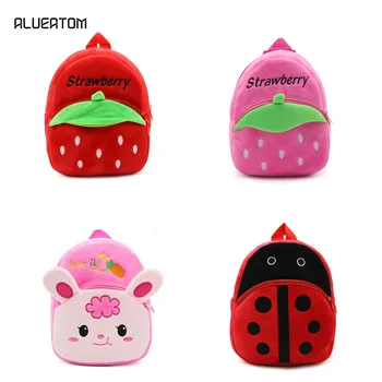 

Strawberry Girls Boys Backpacks schoolbag 3D Cartoon School Bag Kids Plush Backpacks Child Plush Backpack Children School Bags