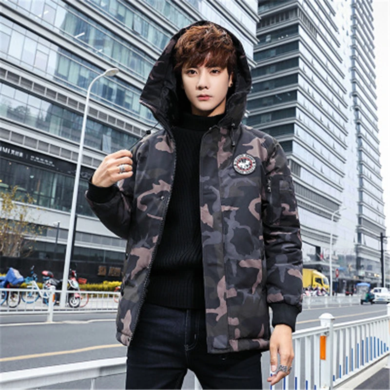 Модные однотонные мужские Пальто Harajuku повседневные Hombre Roupas Winterjas Heren базовые куртки плюс размер Зимний пуховик одежда толстая