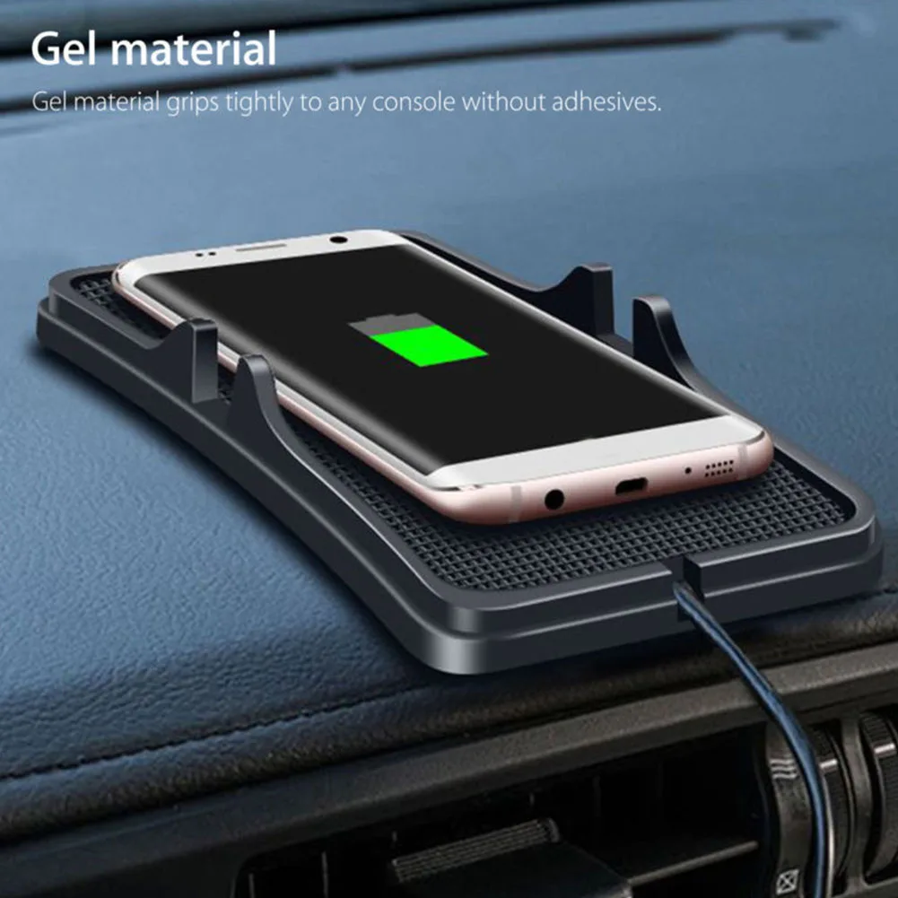 

Charger Holder Universal Non-Slip Pad Wireless Adapter Mount Car Bracket Power Supply Mat