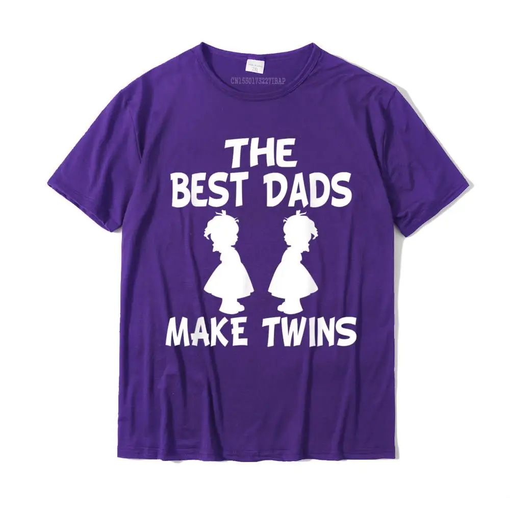 Fashionable Cotton Men Short Sleeve Tops Shirts Birthday Father Day T-Shirt Design Top T-shirts High Quality Crewneck The Best Dads Make Twins Funny Twin Girls T-Shirt__MZ22611 purple