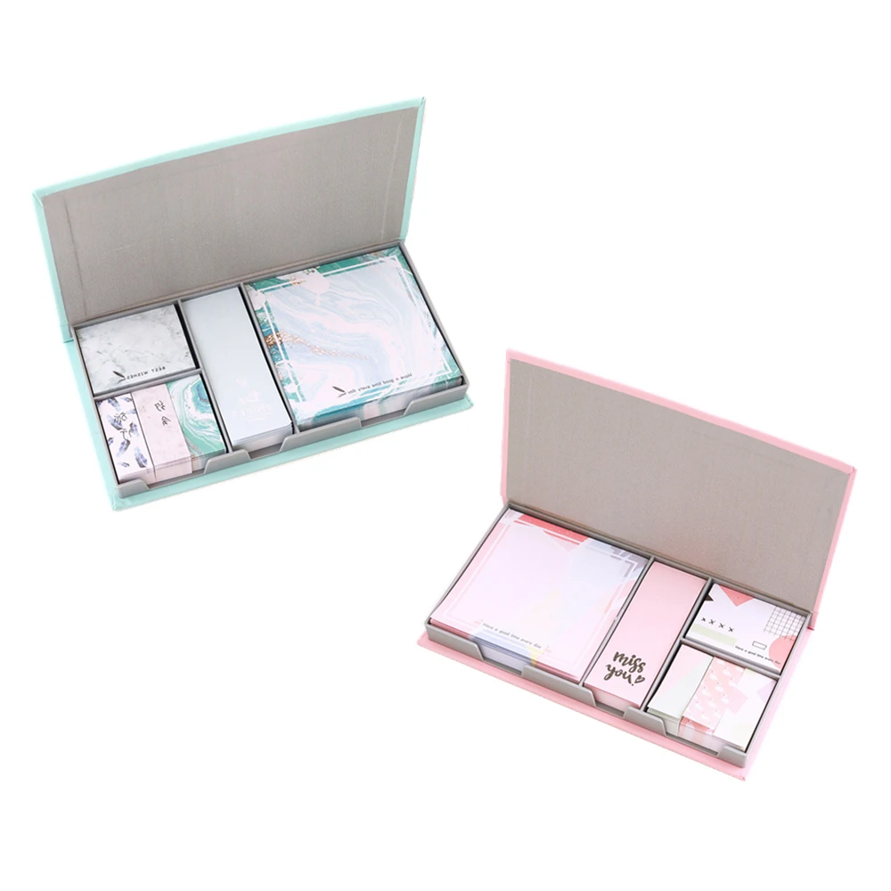 

Self-Stick Memo Pad Note Pads Set Pink Mint Green Pop Up Notes Cubes Sticky Notepad Dispenser Holder for Page Marker Daily Memos