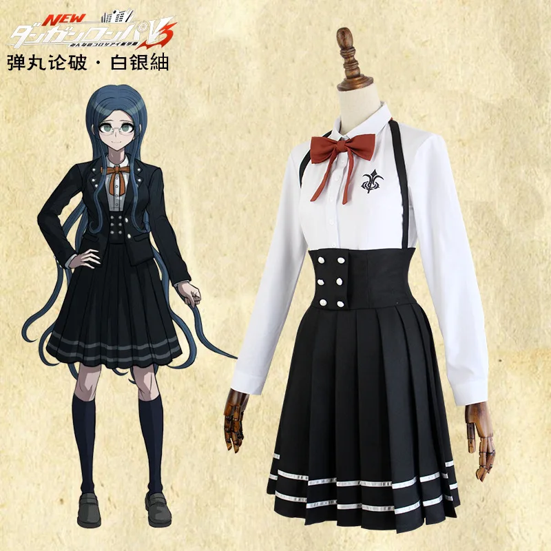 Danganronpa V3 Killing Harmony Shirogane Tsumugi школьная форма для косплейная Толстовка+ юбка+ топ+ галстук костюм горничной для Хэллоуин школьная униформа
