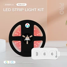 

Gledopto Zigbee 3.0 Smart Home 3-Key LED Controller Dimmable Color RGB+CCT LED Light Strip Kit Work APP/Voice/RF Remote Control