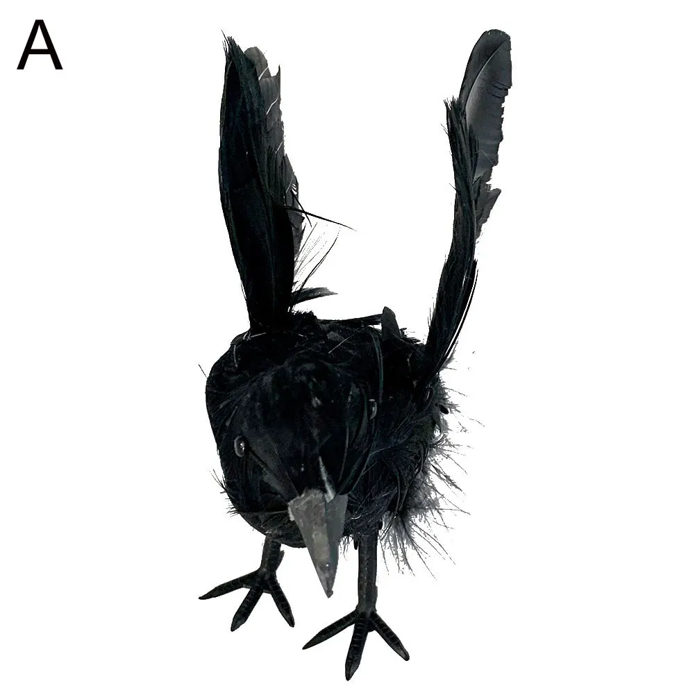 Новинка, художественные искусственные вороньи перья на Хэллоуин, искусственные вороньи, вечерние модели, реквизит, декор для сада и двора - Цвет: Black A