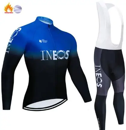 Ineos теплая Зимняя Термальная шерстяная одежда для велоспорта 9Dman Джерси костюм для велоспорта открытый MTB нагрудник одежда брюки набор