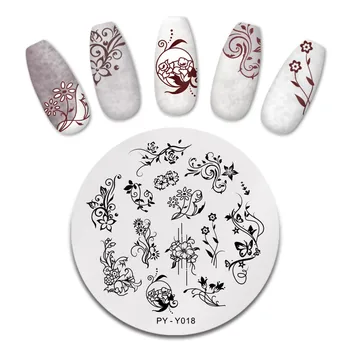 

PICT YOU Nail Stamping Plates Flower Patterns Nail Art Stamp Design for Nail Image Plate Stainless Steel Stencil Tools PY-Y018