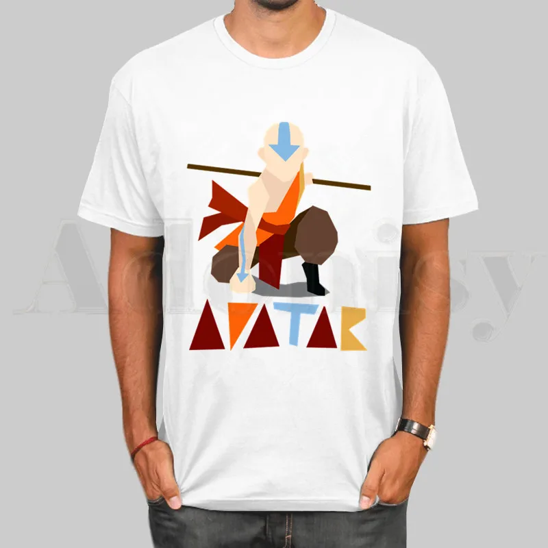 Повседневная мужская футболка с аниме аватаром надписью Last Airbender Aang And Appa
