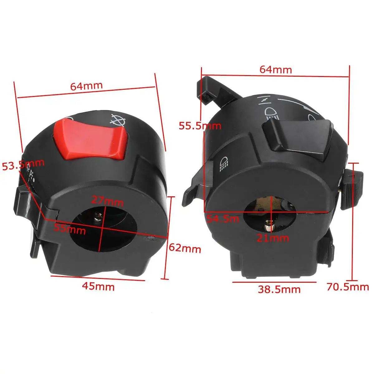 Aluminum Alloy 12V Motorcycle Handlebar Control Switch Dual Button Control Headlight Flasher Speaker Switch 2 Choice