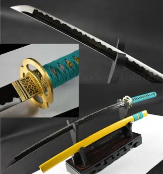 

1060 HIGH CARBON STEEL BLACK SHARP JAPANESE SAMURAI SWORD KATANA BRASS TSUBA