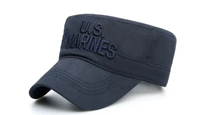

United States US Marines Corps Cap Hat Military Hats Camouflage Flat Top Hat Men Cotton US Navy army Embroidered newsboy hat