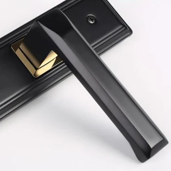 

Zinc Alloy Door Lock Matte Black Anti theft Anodized Solid handle Mute