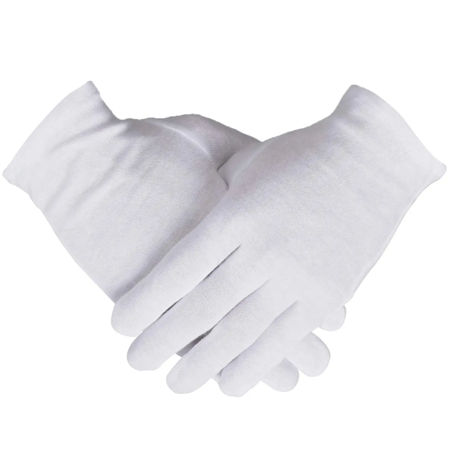 White Cotton Gloves For Dry Hands Moisturizing Eczema Inspection Work Gloves Washable Stretchable Cloth 12 Pairs cotton gloves,cotton work gloves