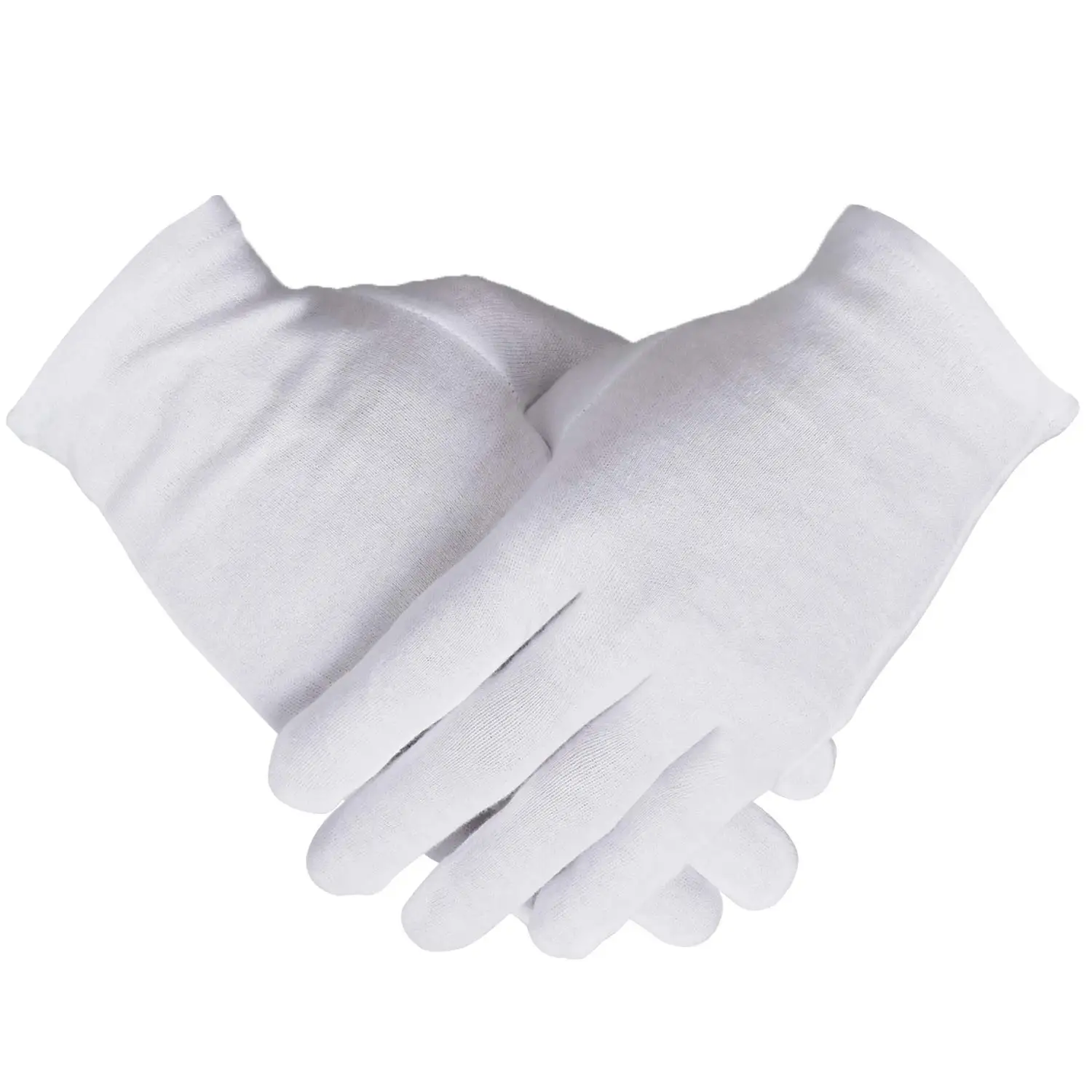 Tanio 12 par białe bawełniane rękawiczki