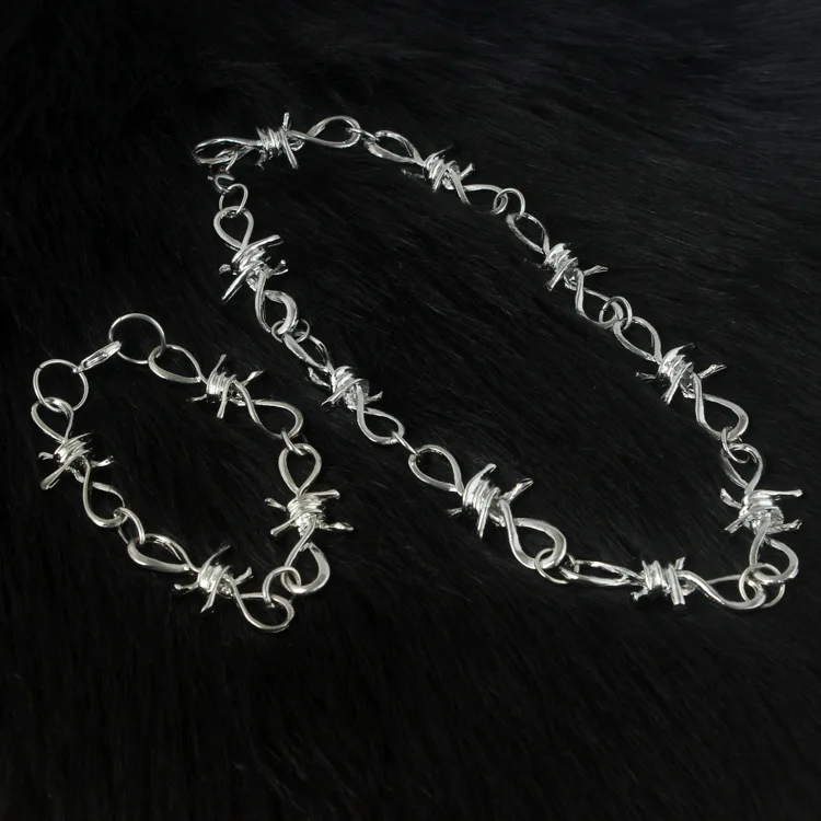 Gothic Wire Brambles Necklace Women Hip-hop Punk Style Barbed Link Chain Choker Gifts for Friends Collares de Moda