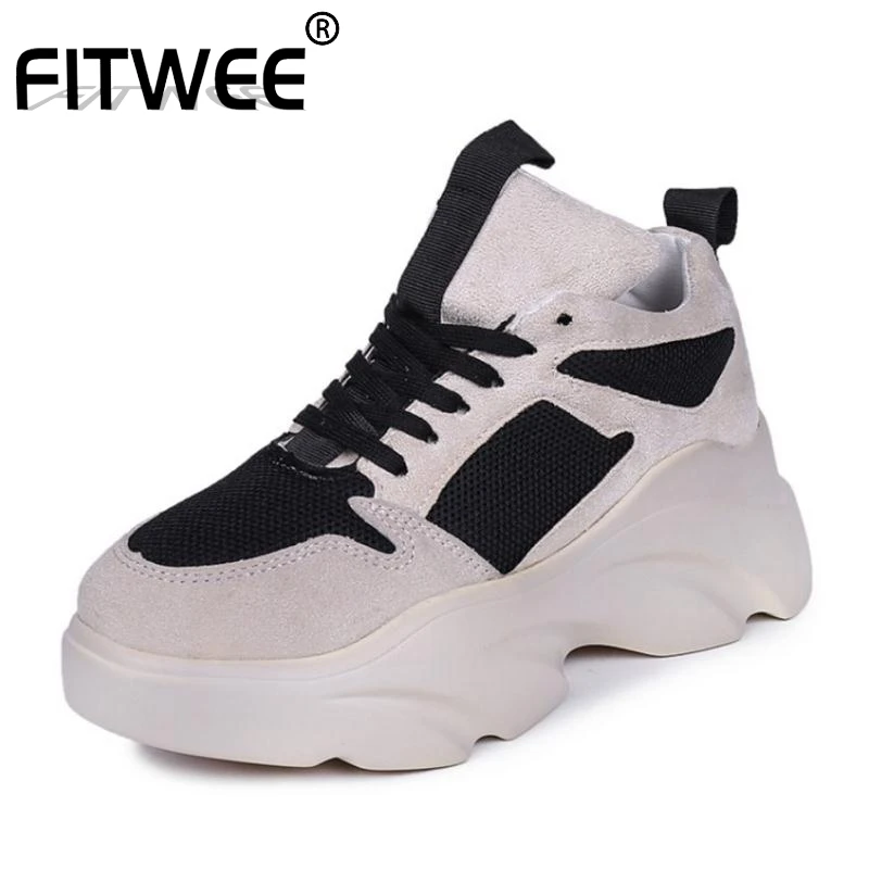 

JOJONUNU 2019 New Women Vulcanized Shoes Fashion Platform Sneakers Lace Up Casual Daily Shoes Women Walk Heels Footwear 35-40