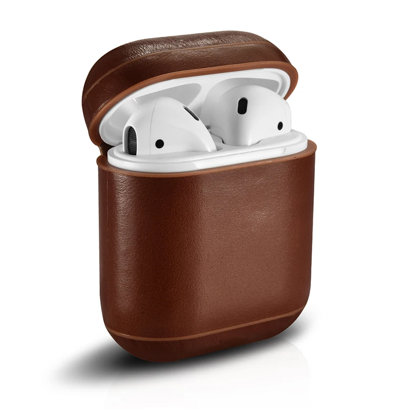 Ретро подлинный кожаный наушник чехол для хранения чехол для Apple airpods iphone bluetooth наушники чехол коробки защитный чехол