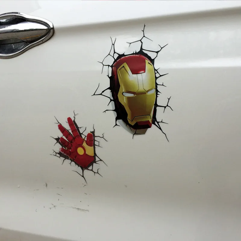 Новые Аниме Marvel Endgame наклейки "Мстители" 3d наклейки Железный человек Капитан Бэтмен Халк Тор молот водонепроницаемые украшения наклейки для автомобилей