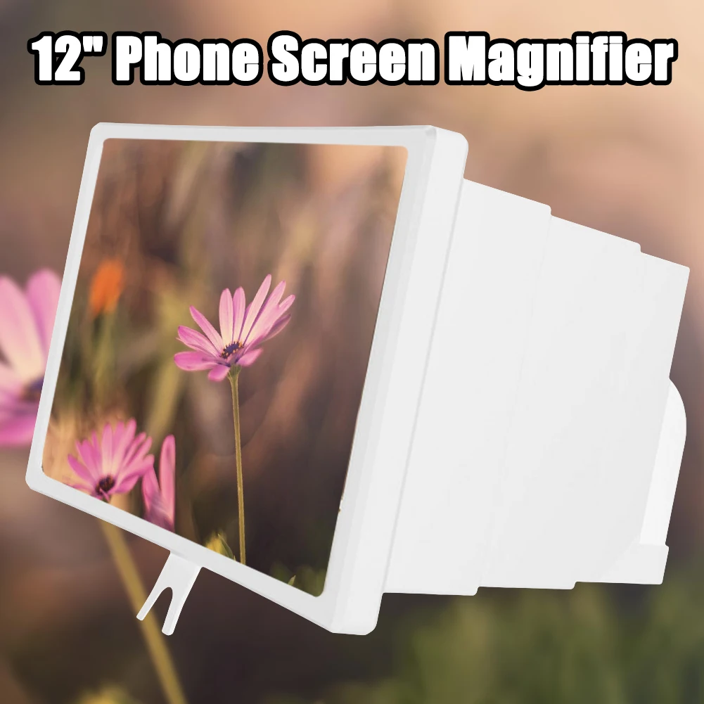 

12" HD Mobile Phone Screen Amplifier With Foldable Holder Stand For All Smartphone No Battery Needed HD Zoom Optical Technology