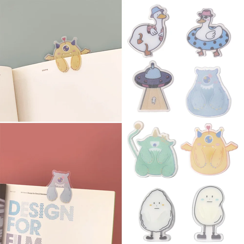 5 unids/caja de dibujos animados lindo marcador Mini hueco Página de Libro carpeta creatividad Animal marcador Clip material de papelería para estudiantes