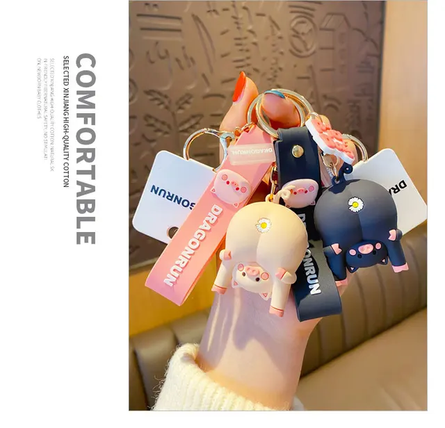 Korea Creative Kawaii Pig Chrysanthemum Keychain Cute for Woman Bag Key  Chain Pendant Couple Accessories Creative Gift Wholesale - AliExpress
