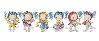 

FF mm Rabbit and fox with love cross stitch kit Animal cotton thread Love lock canvas stitching embroidery SODA G51