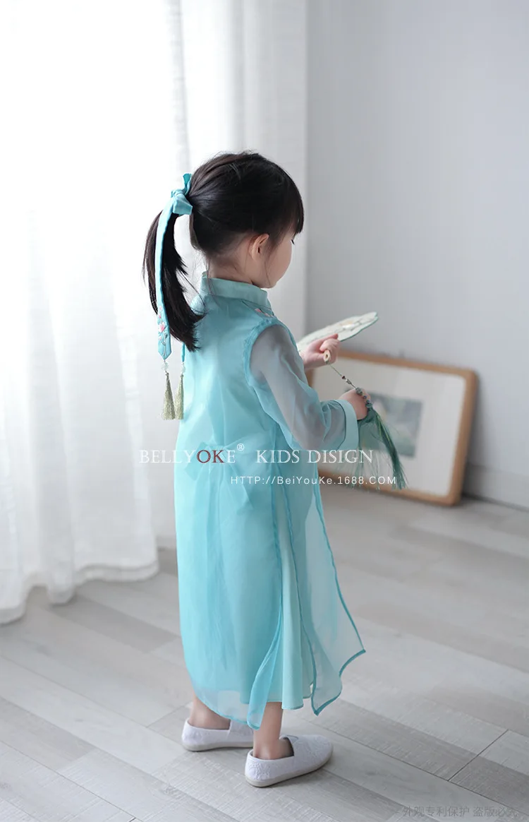 Bei you ke Origional Chinese-style Chinese Clothing Girls' Shirt Spring And Autumn New Products Children Organza Dress 21593