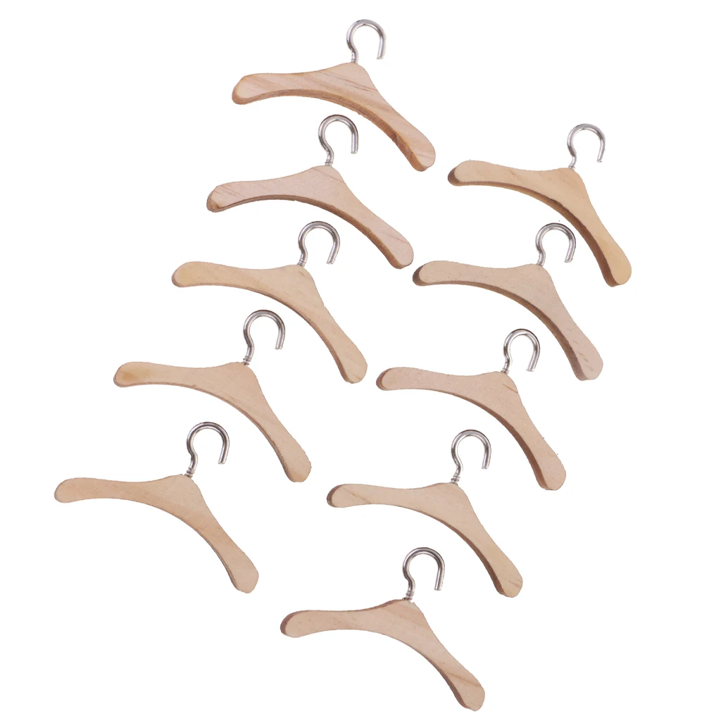 10 PCS Wooden Metal Hook Clothes Hanger for 12'' Neo  Blythe Dolls Fairy House Kits